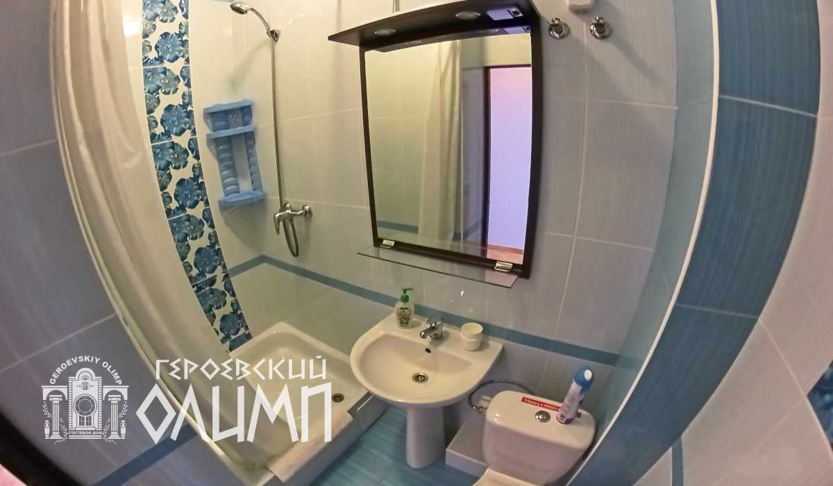 Санузел с душем и раковиной