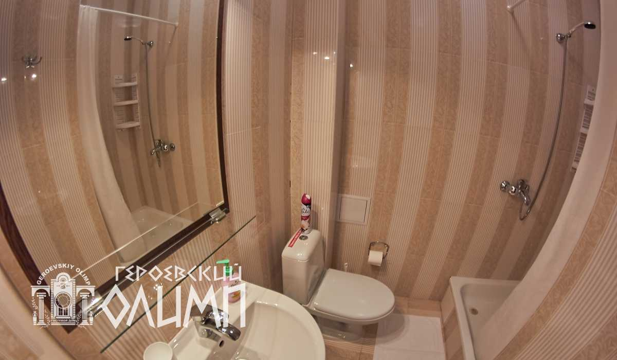 Санузел с душем и раковиной