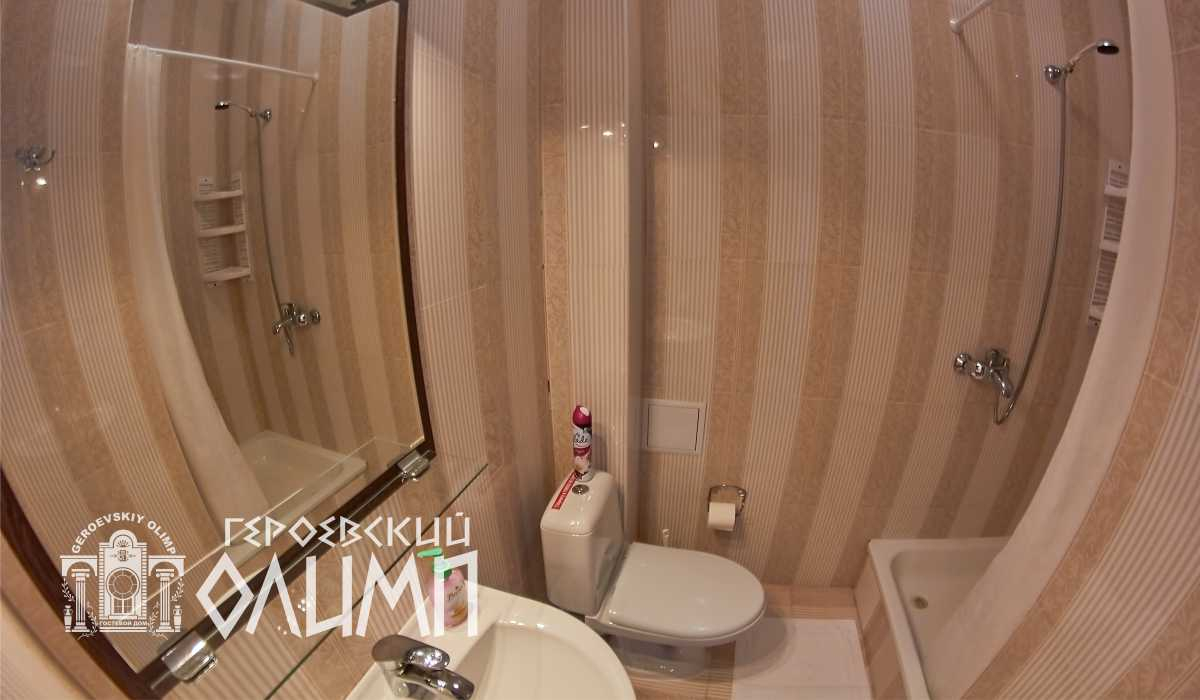 Санузел с душем и раковиной