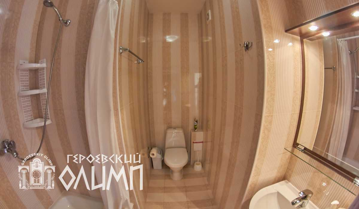 Санузел с душем и раковиной