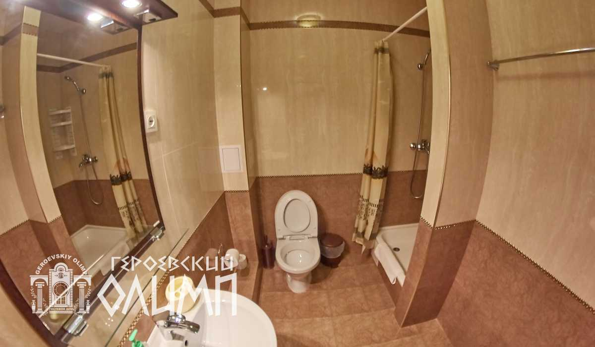 Санузел с душем и раковиной