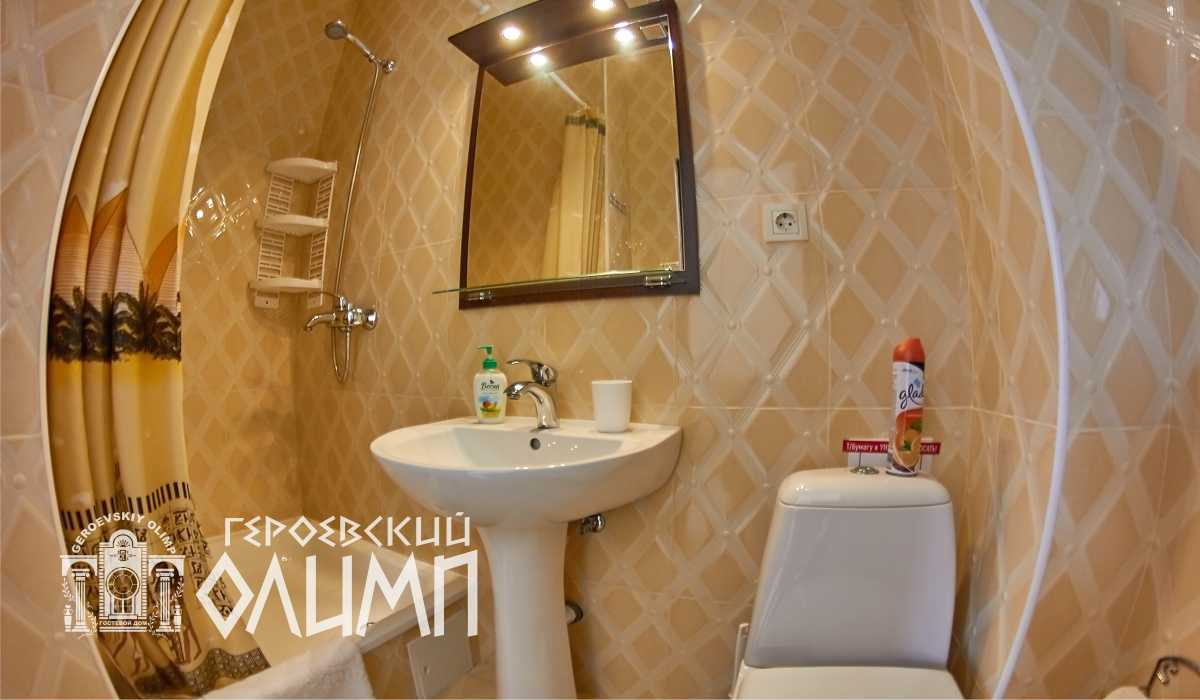 Санузел с душем и раковиной